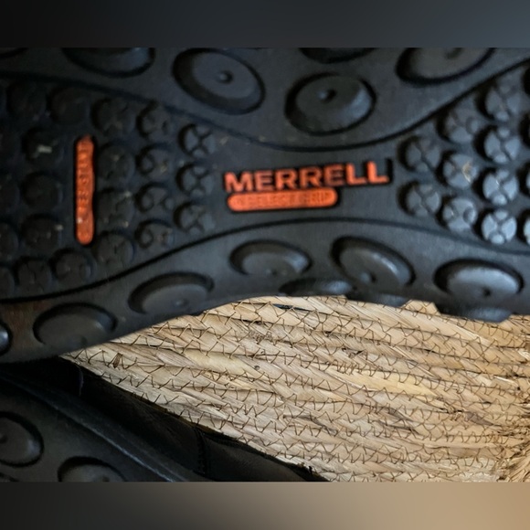 Merrell Midnight Dual Density Moccasin Black Leather Slip On Shoe - Picture 8 of 16